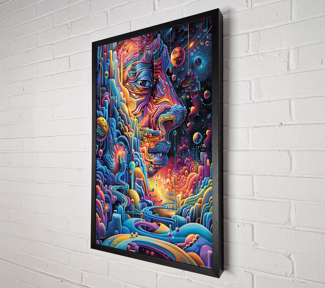  A Canvas Print of Blue Cosmic Face Canvas Print
