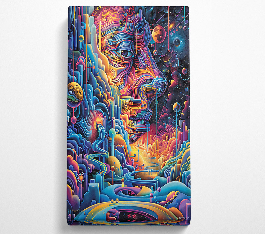  A Canvas Print of Blue Cosmic Face Canvas Print