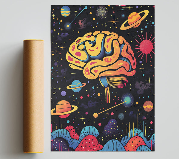 Cosmic Yellow Brain Print