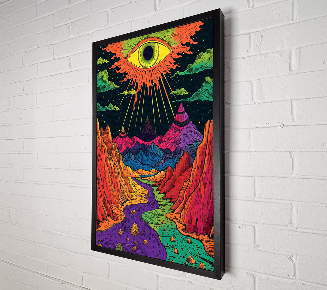  A Canvas Print of Orange Eye Over Mountains Canvas Wall Art