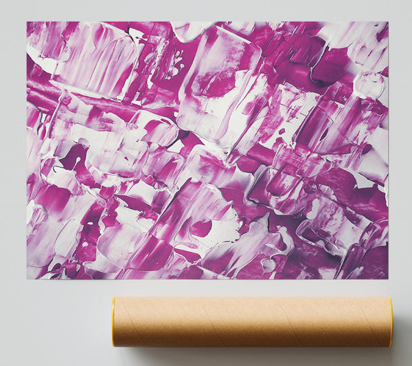 Fuchsia Abstract Strokes Poster