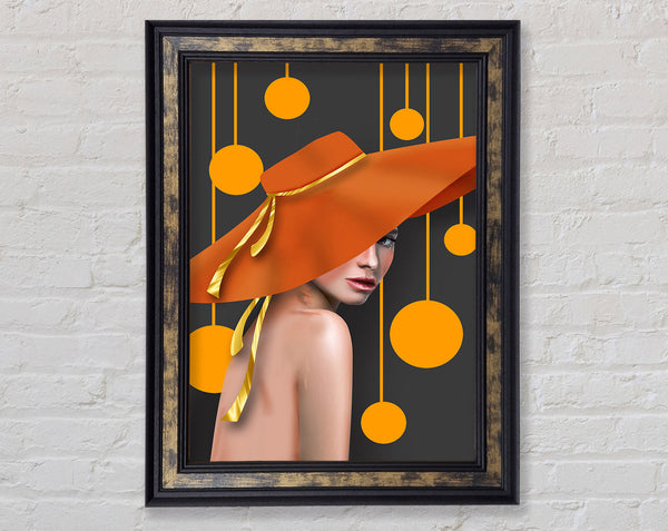 Abstract Orange Hat Framed Print