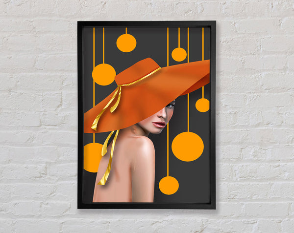 Abstract Orange Hat Framed Print
