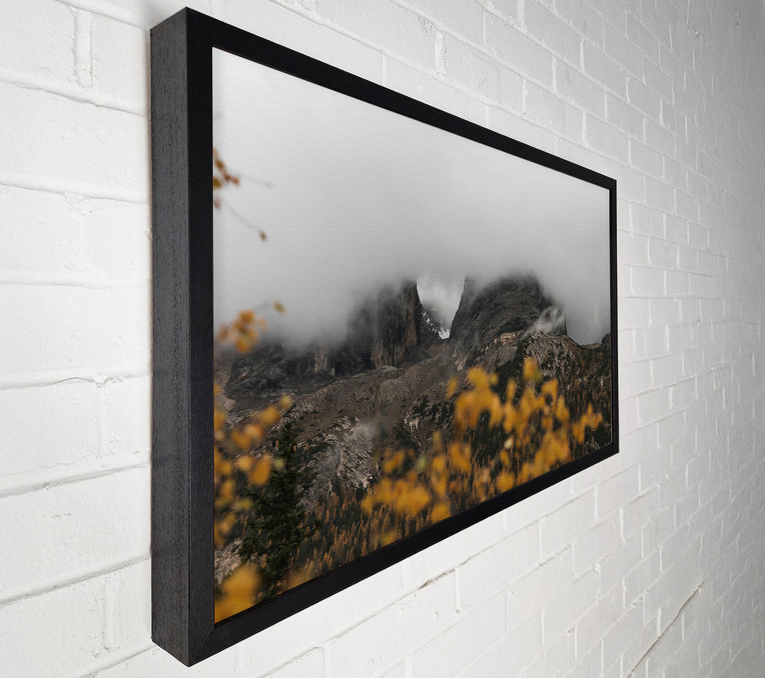  A Canvas Print of Golden Foggy Peaks Canvas Wall Art