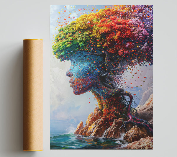 Blue Blooming Spirit Print