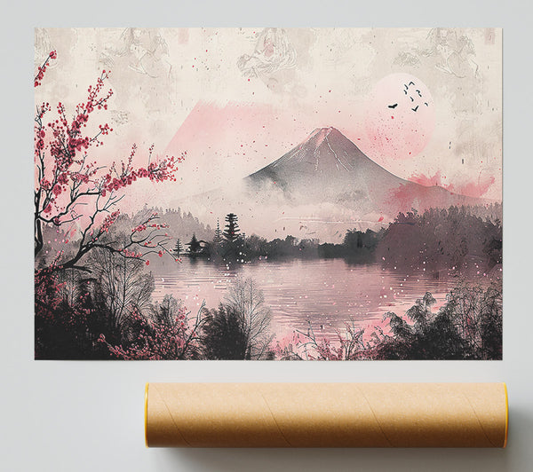 Pink Mountain Dreamscape Poster