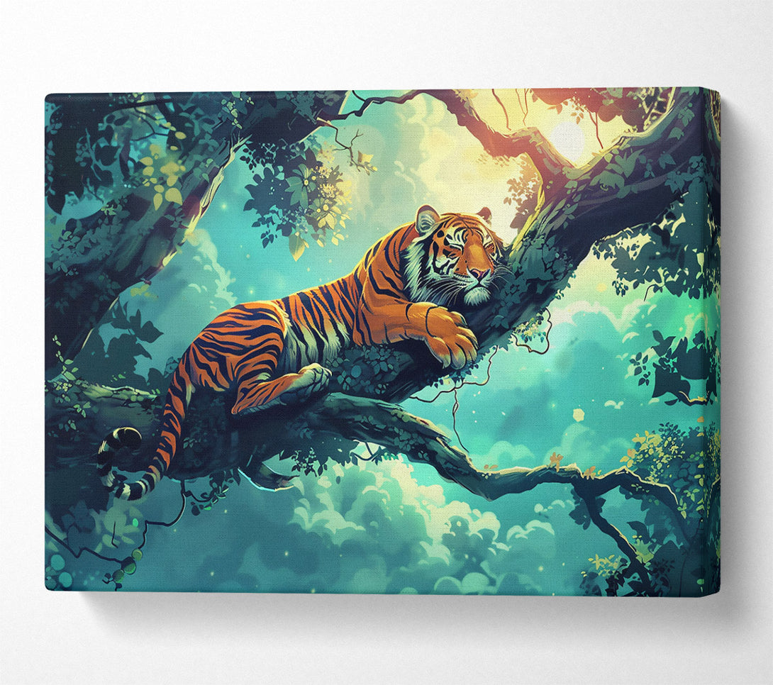  A Canvas Print of Teal Tiger Dreams Canvas Wall Art