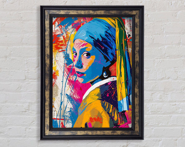 Abstract Pearl Earrings Framed Print