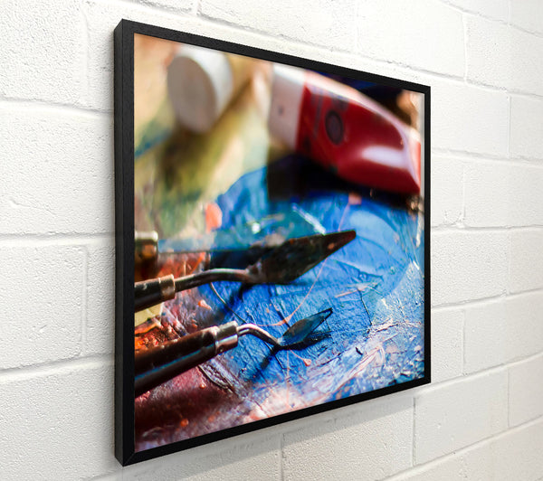 Blue Palette Knife Strokes