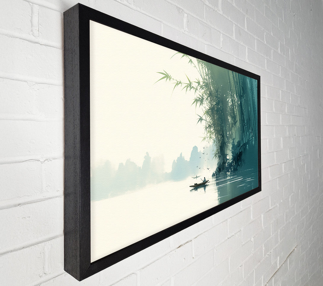  A Canvas Print of Teal Serenity In Bamboo Canvas Wall Art