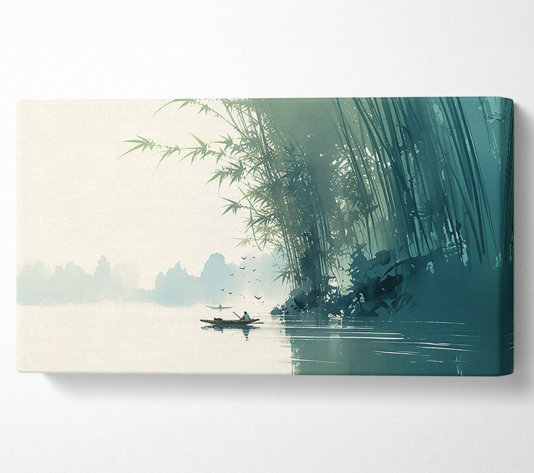  A Canvas Print of Teal Serenity In Bamboo Canvas Wall Art