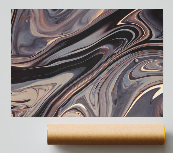 Chocolate Swirling Abstract Poster