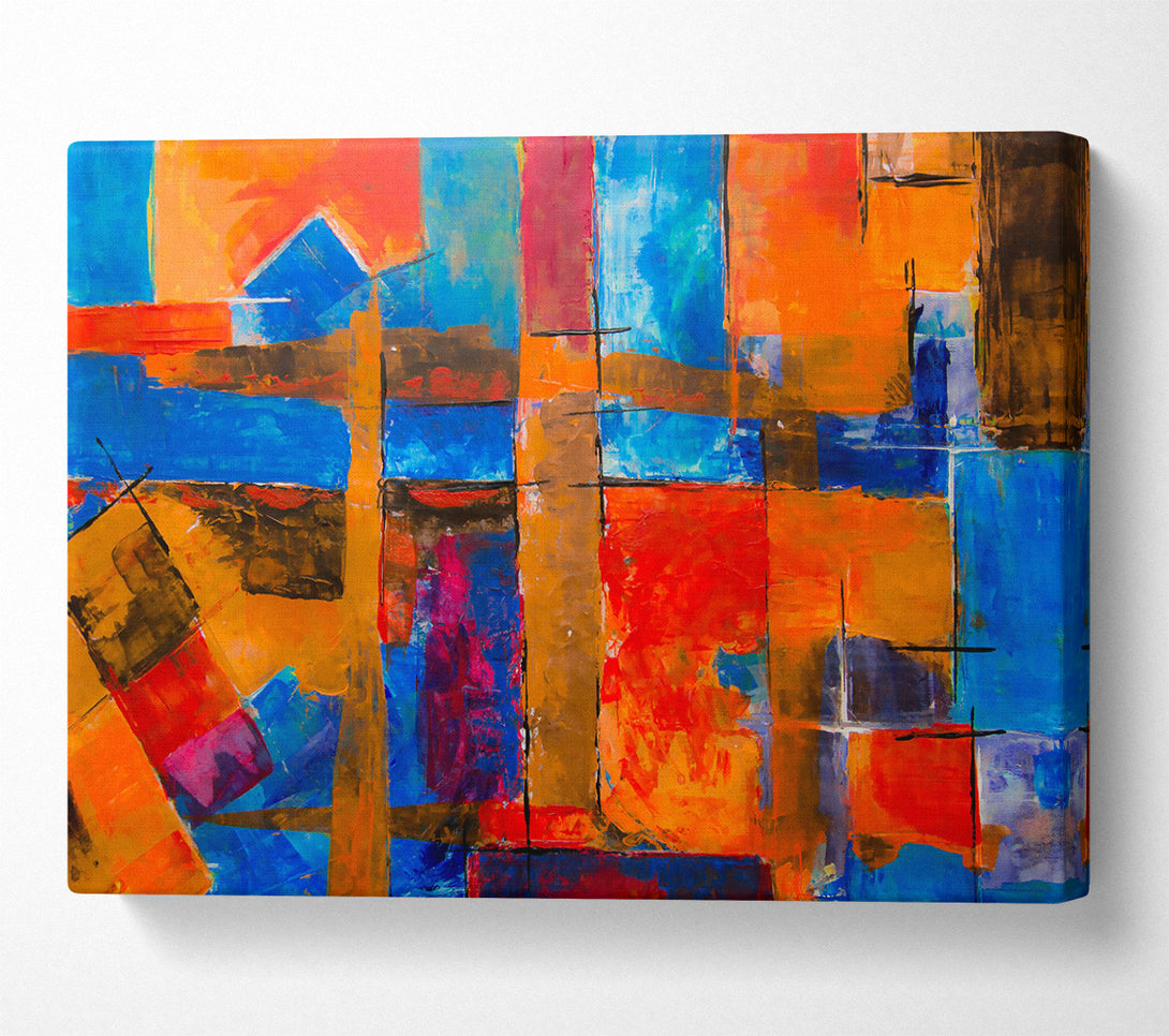  A Canvas Print of Orange Abstract Composition Canvas Wall Art