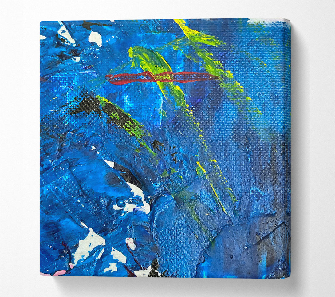  A Canvas Print of Cobalt Abstract Strokes Canvas Art