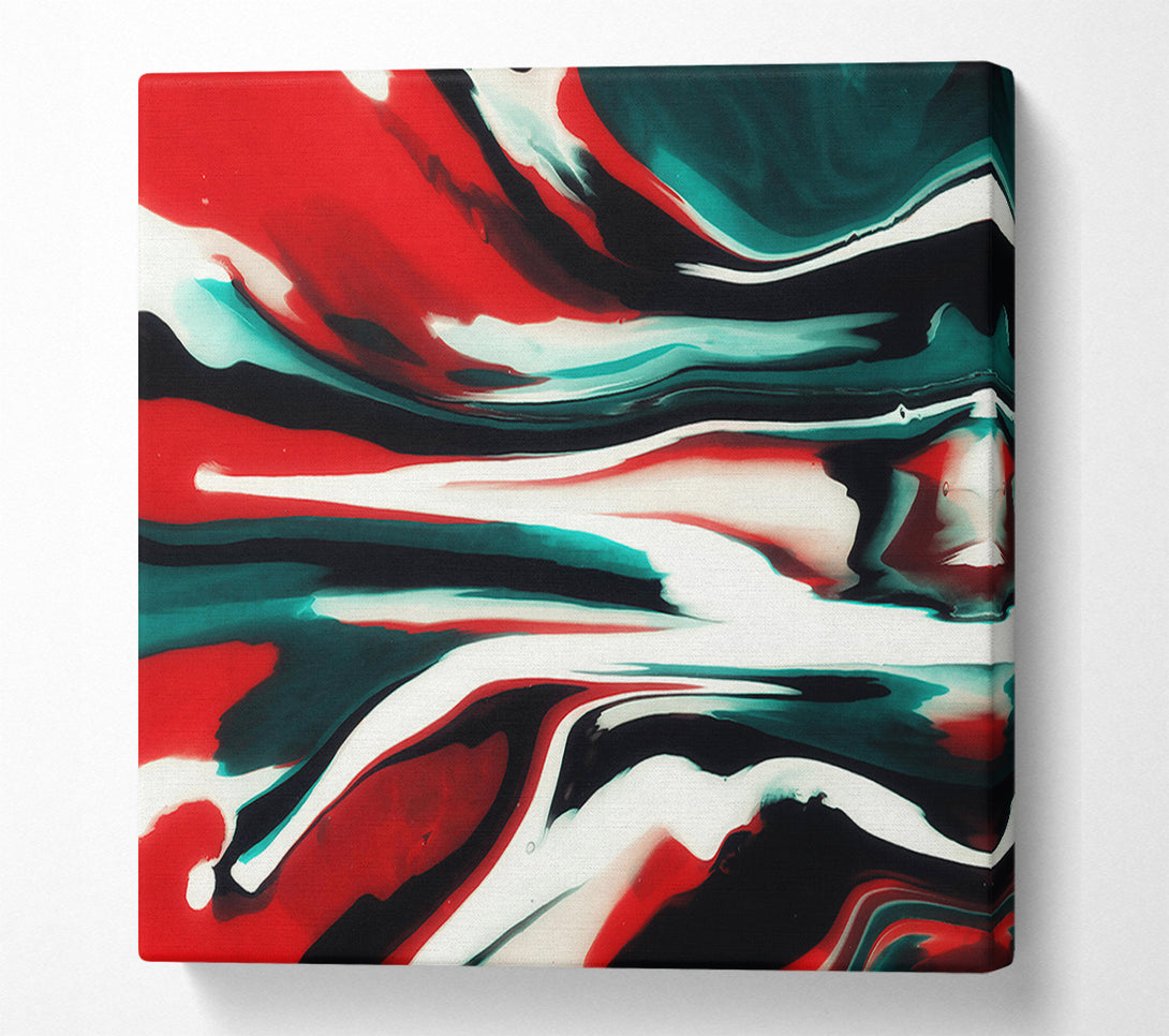  A Canvas Print of Teal Swirling Abstraction Canvas Print