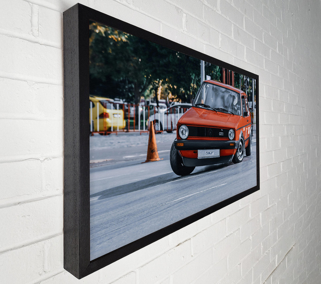  A Canvas Print of Orange Gti Drifting Canvas Art