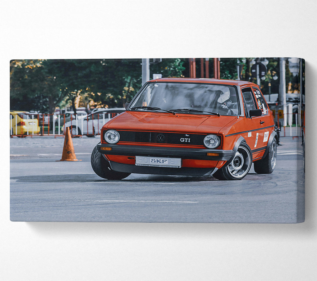  A Canvas Print of Orange Gti Drifting Canvas Art
