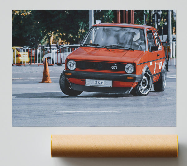 Orange Gti Drifting Print