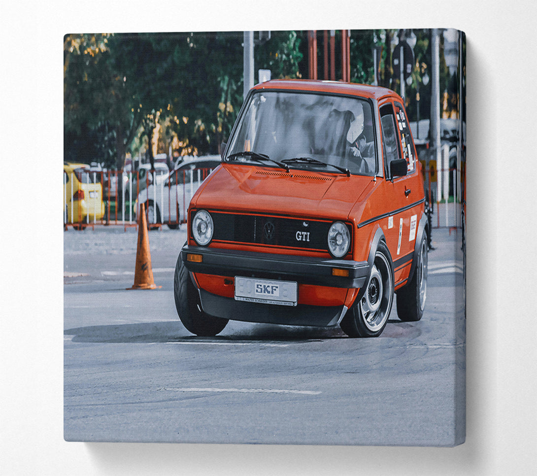  A Canvas Print of Orange Gti Drifting Canvas Art