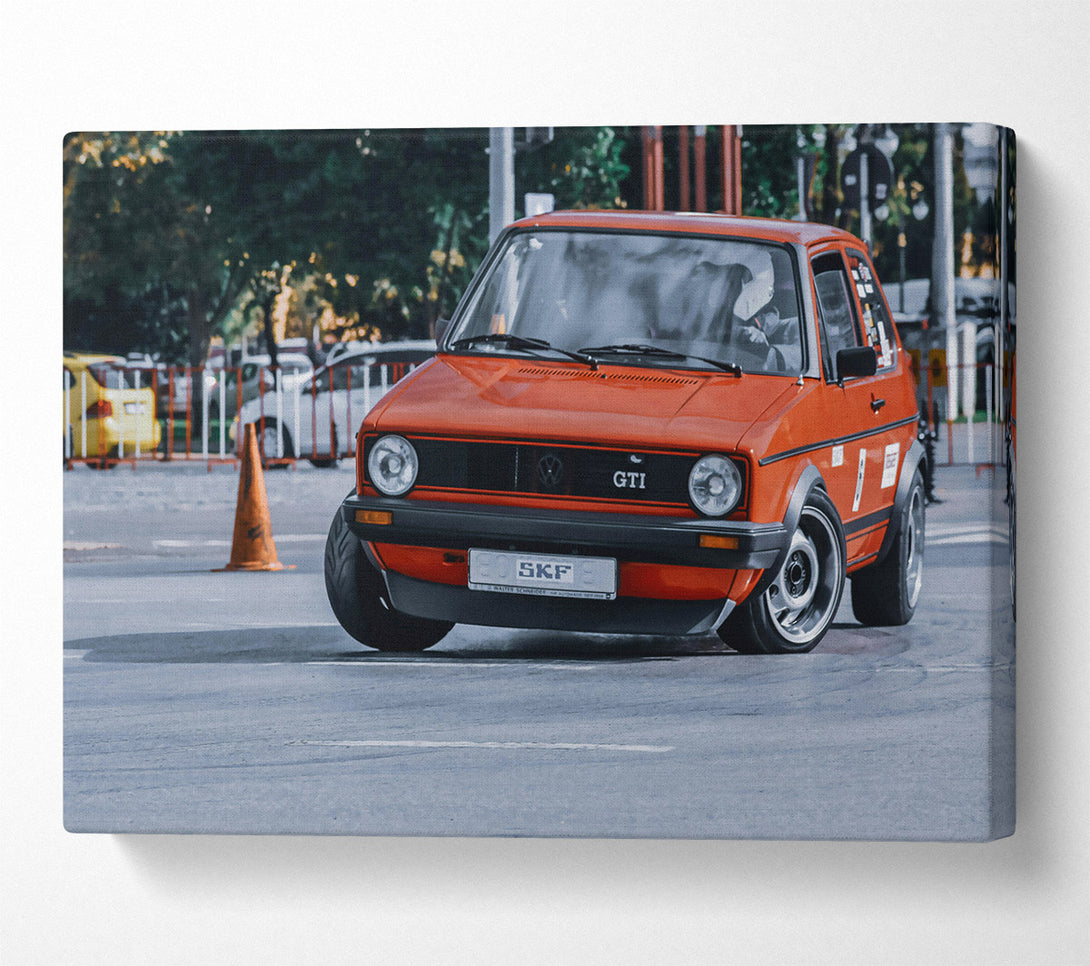  A Canvas Print of Orange Gti Drifting Canvas Art