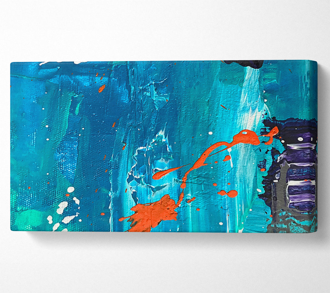  A Canvas Print of Teal And Orange Splashes Canvas Print