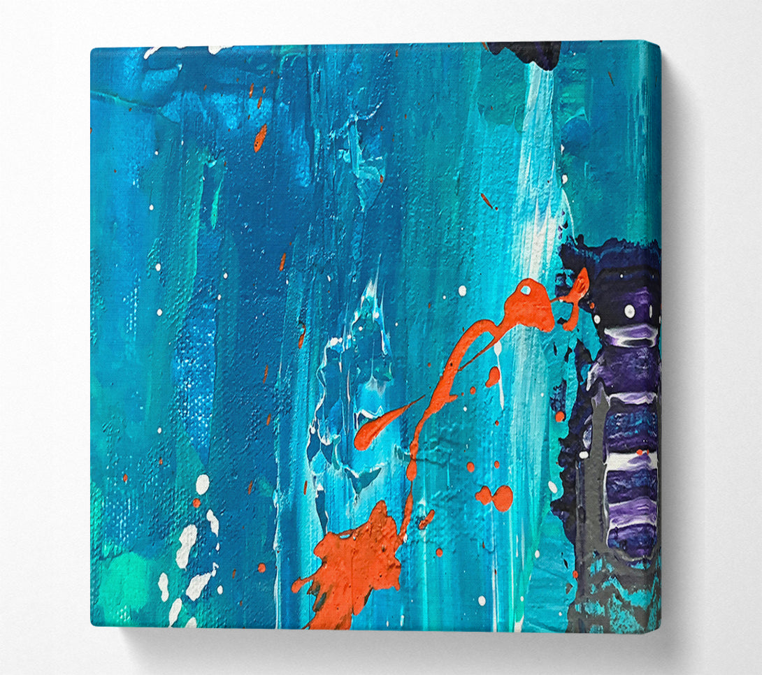  A Canvas Print of Teal And Orange Splashes Canvas Print