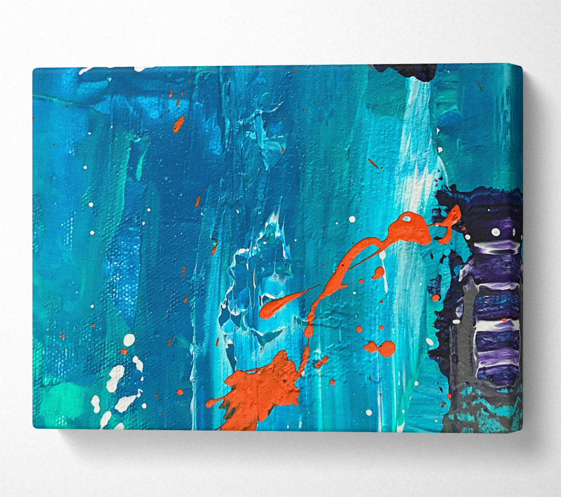 A Canvas Print of Teal And Orange Splashes Canvas Print