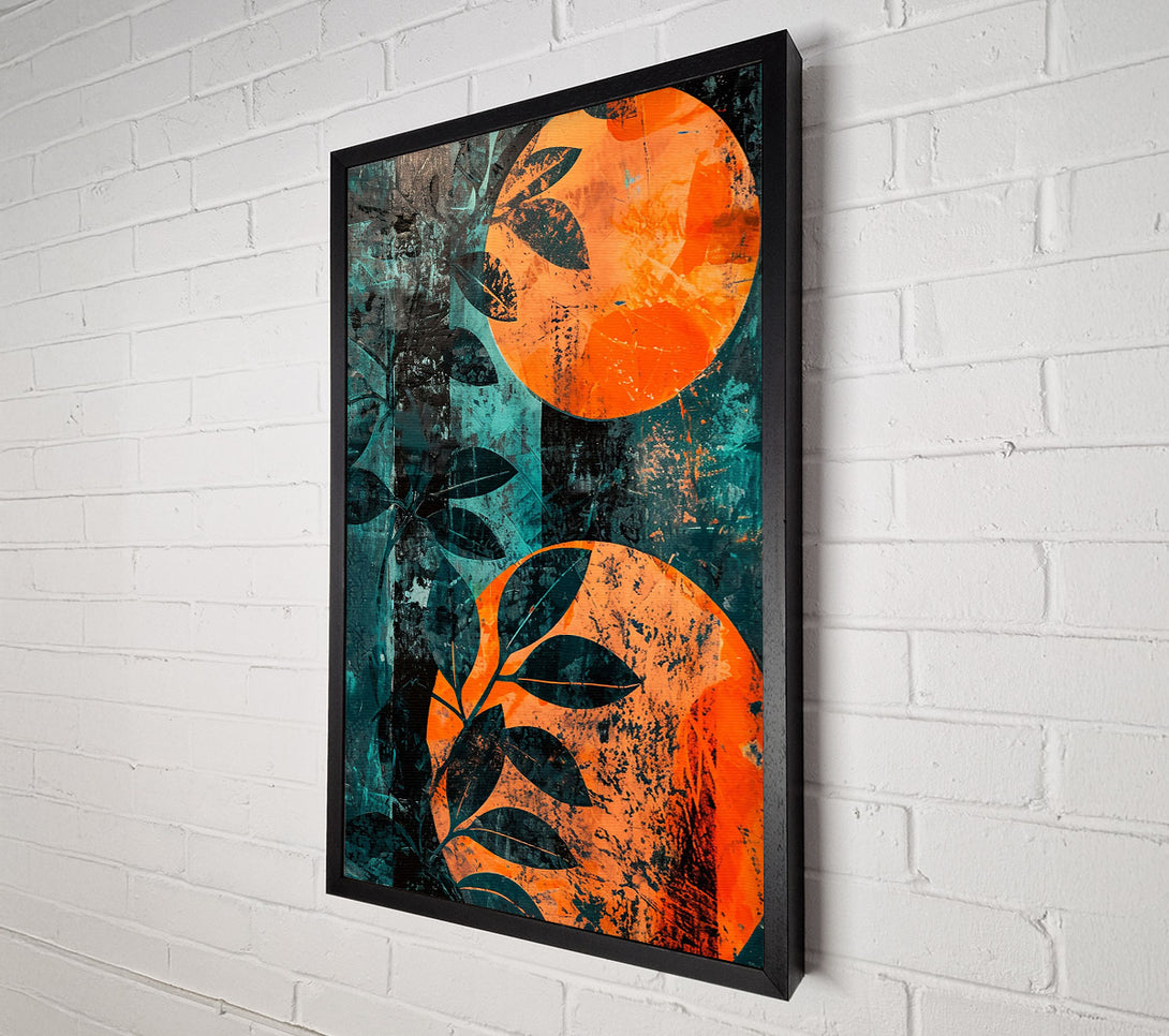  A Canvas Print of Orange Leaves Abstract Canvas Print