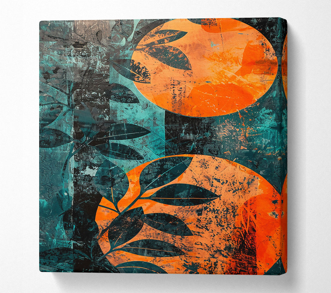  A Canvas Print of Orange Leaves Abstract Canvas Print