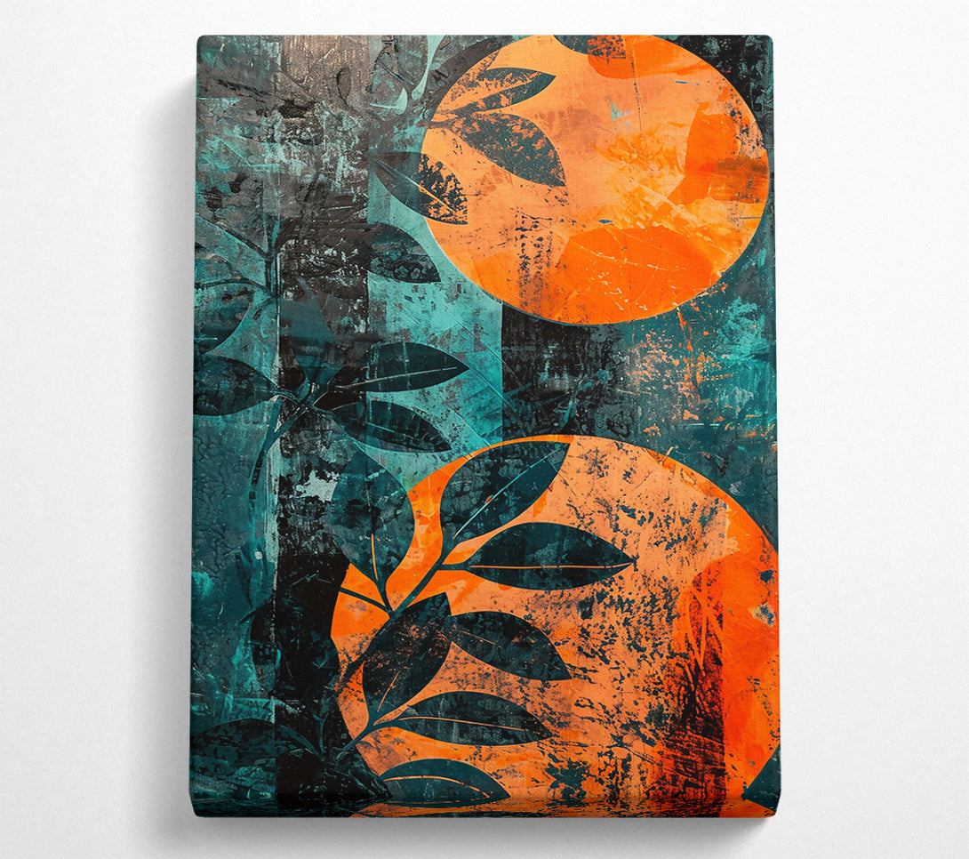  A Canvas Print of Orange Leaves Abstract Canvas Print