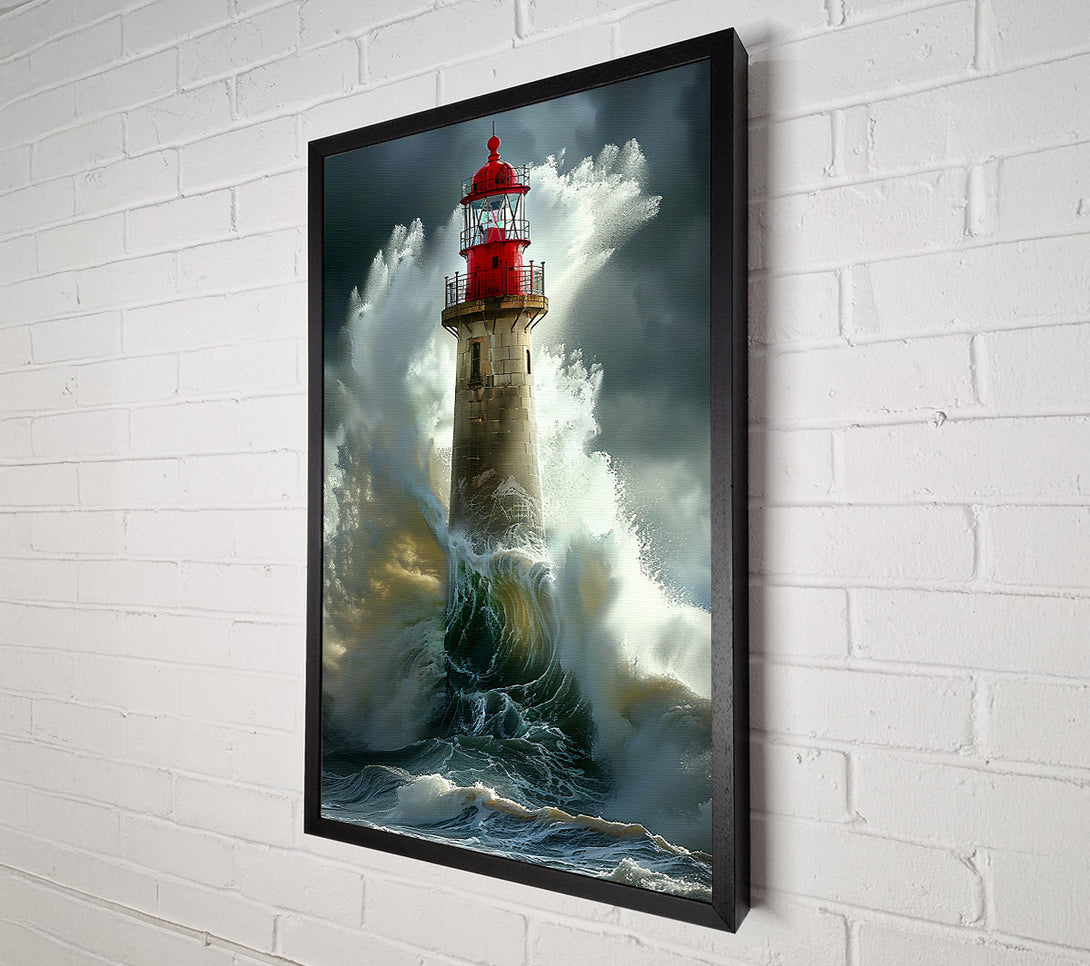  A Canvas Print of Red Beacon In The Storm Canvas Art