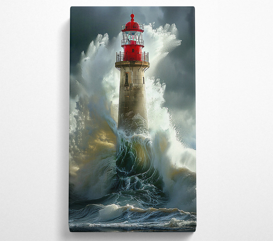  A Canvas Print of Red Beacon In The Storm Canvas Art