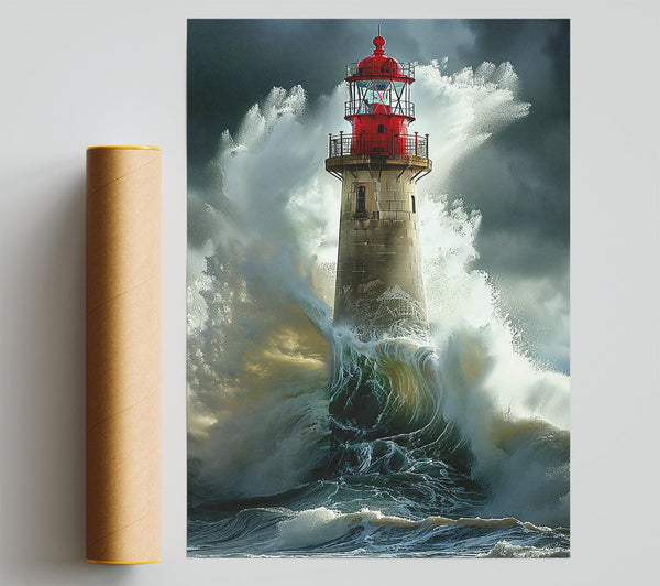 Red Beacon In The Storm Poster