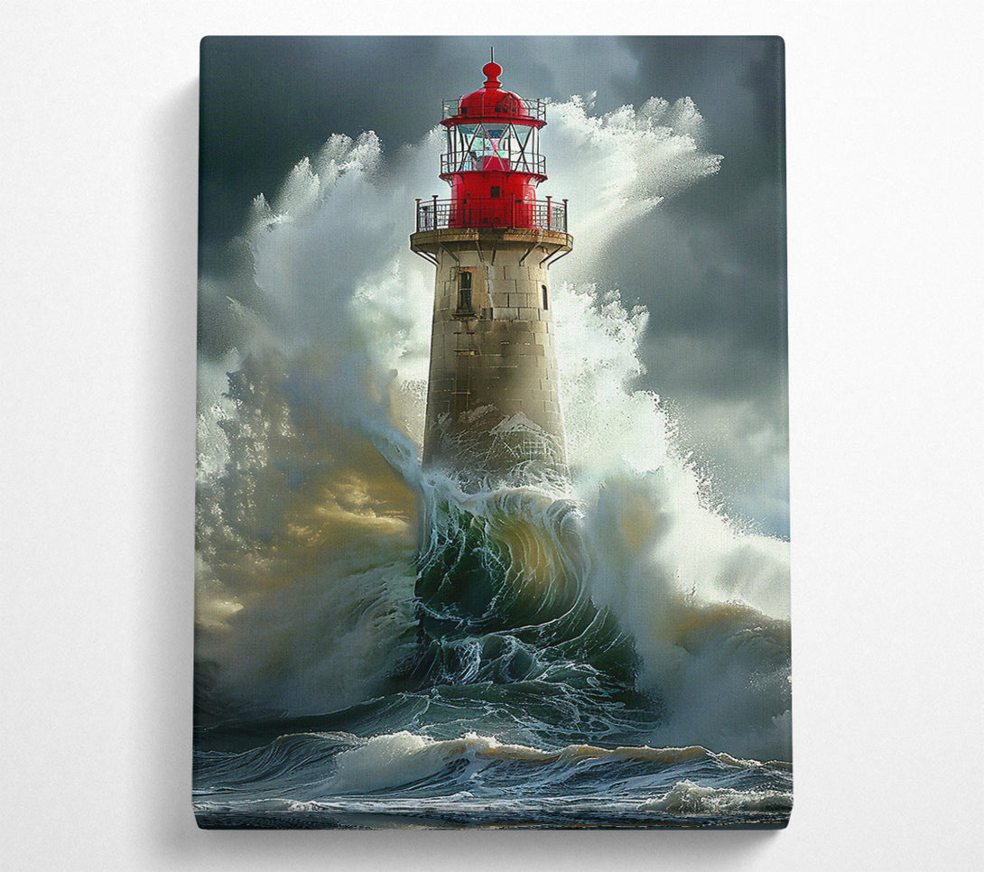  A Canvas Print of Red Beacon In The Storm Canvas Art