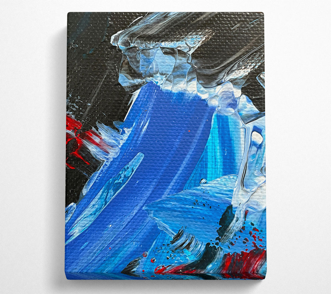  A Canvas Print of Azure Abstract Strokes Canvas Wall Art