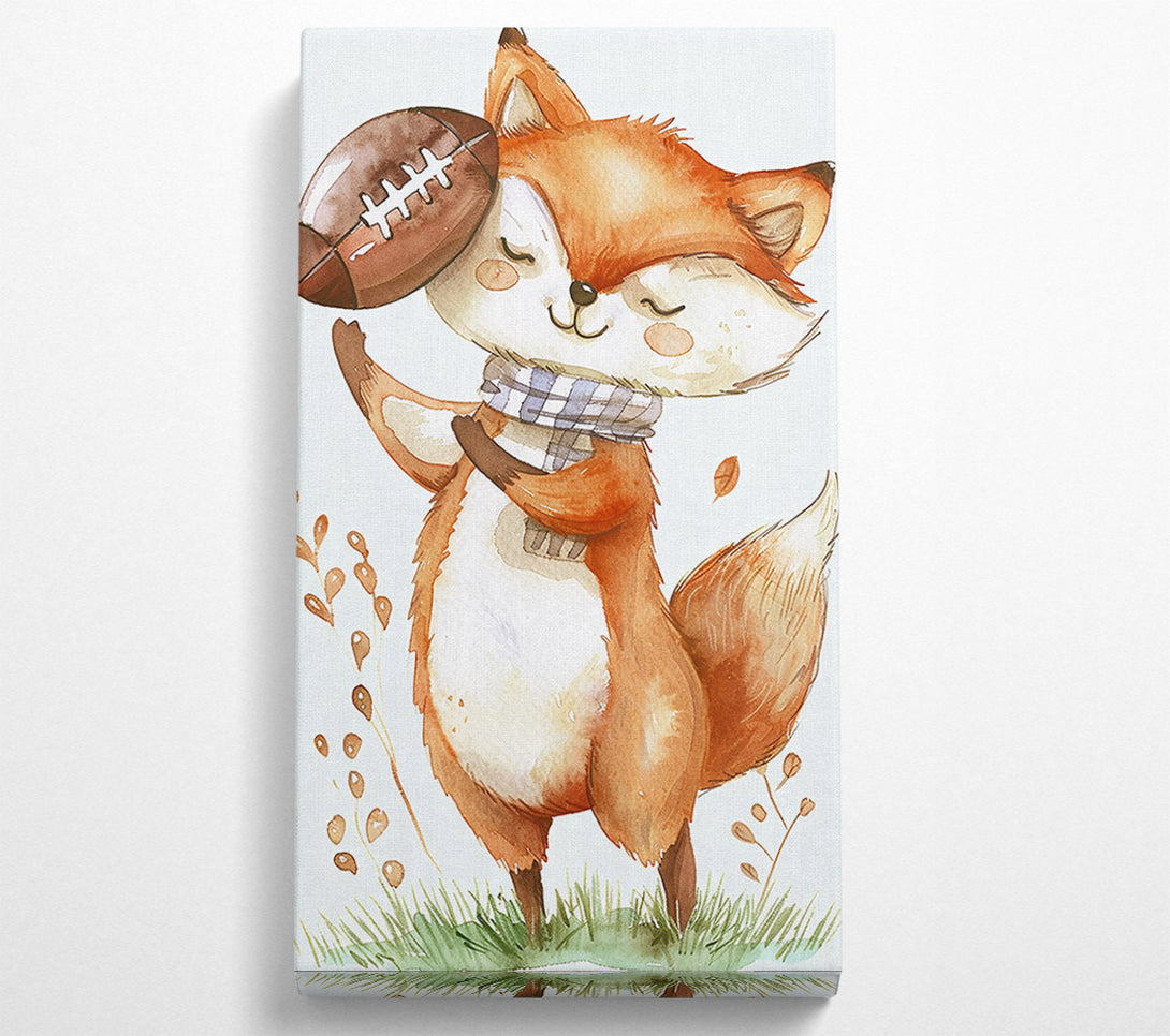  A Canvas Print of Orange Fox With Football Canvas Print