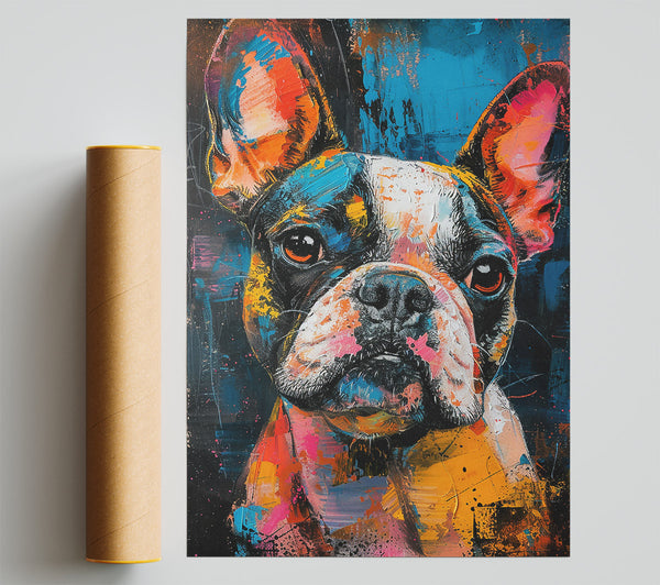 Azure Frenchie Portrait Giclee Print
