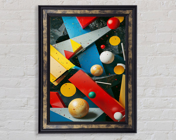 Abstract Shapes And Spheres Framed Print
