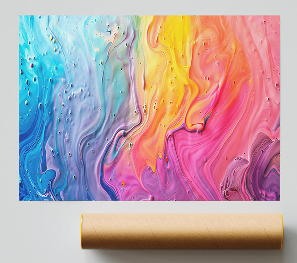 Pink Swirls Of Color Giclee Print