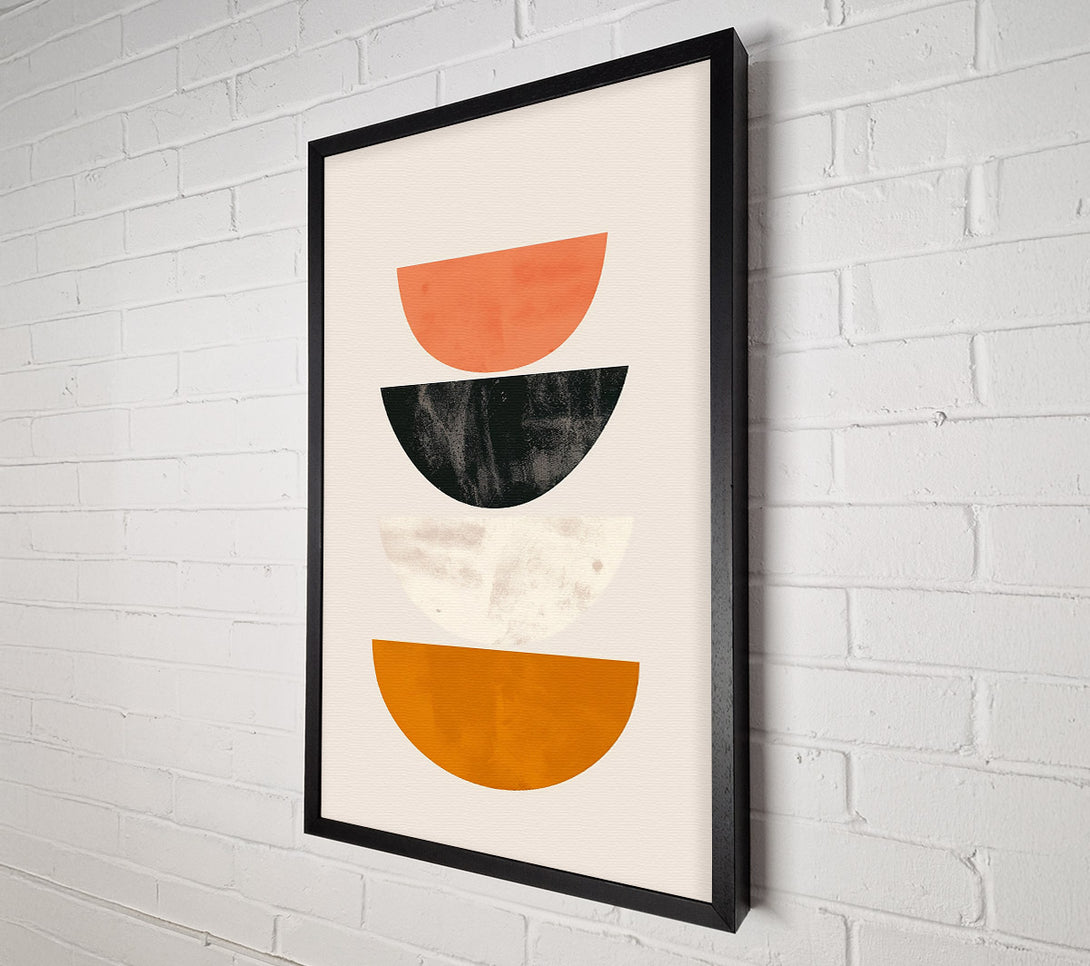  A Canvas Print of Orange Mid-Century Composition Canvas Art