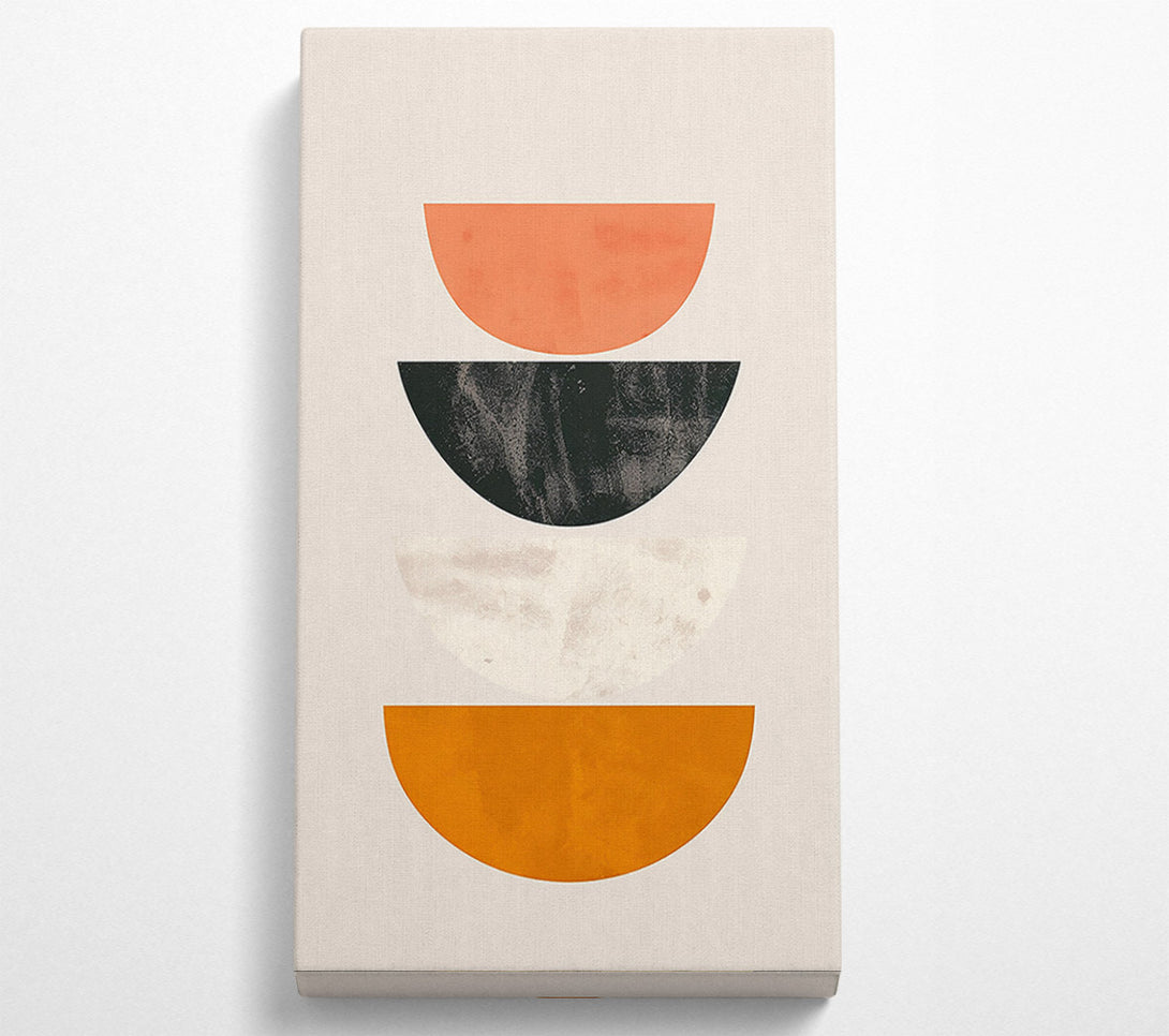  A Canvas Print of Orange Mid-Century Composition Canvas Art
