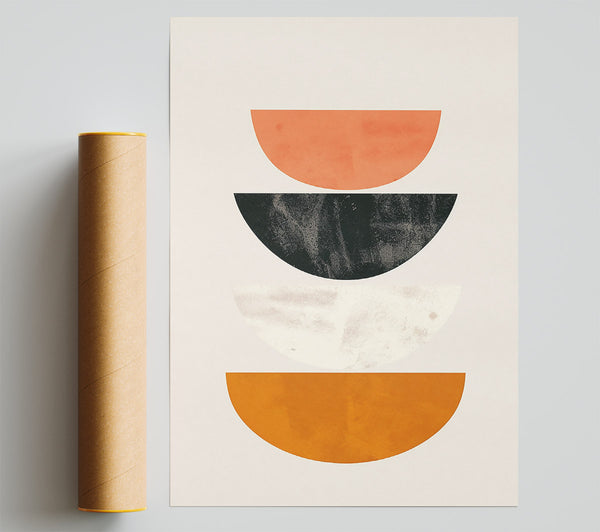 Orange Mid-Century Composition Poster
