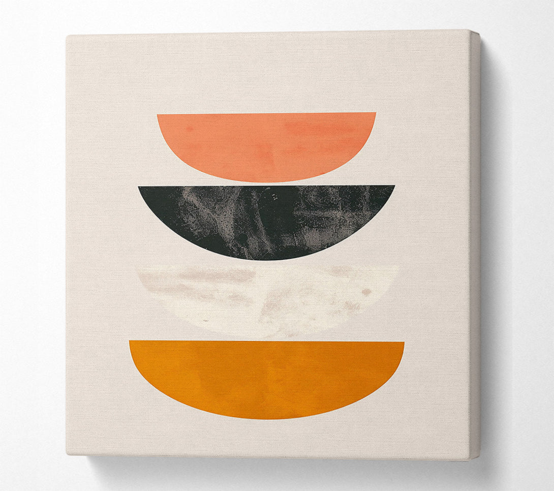 A Canvas Print of Orange Mid-Century Composition Canvas Art