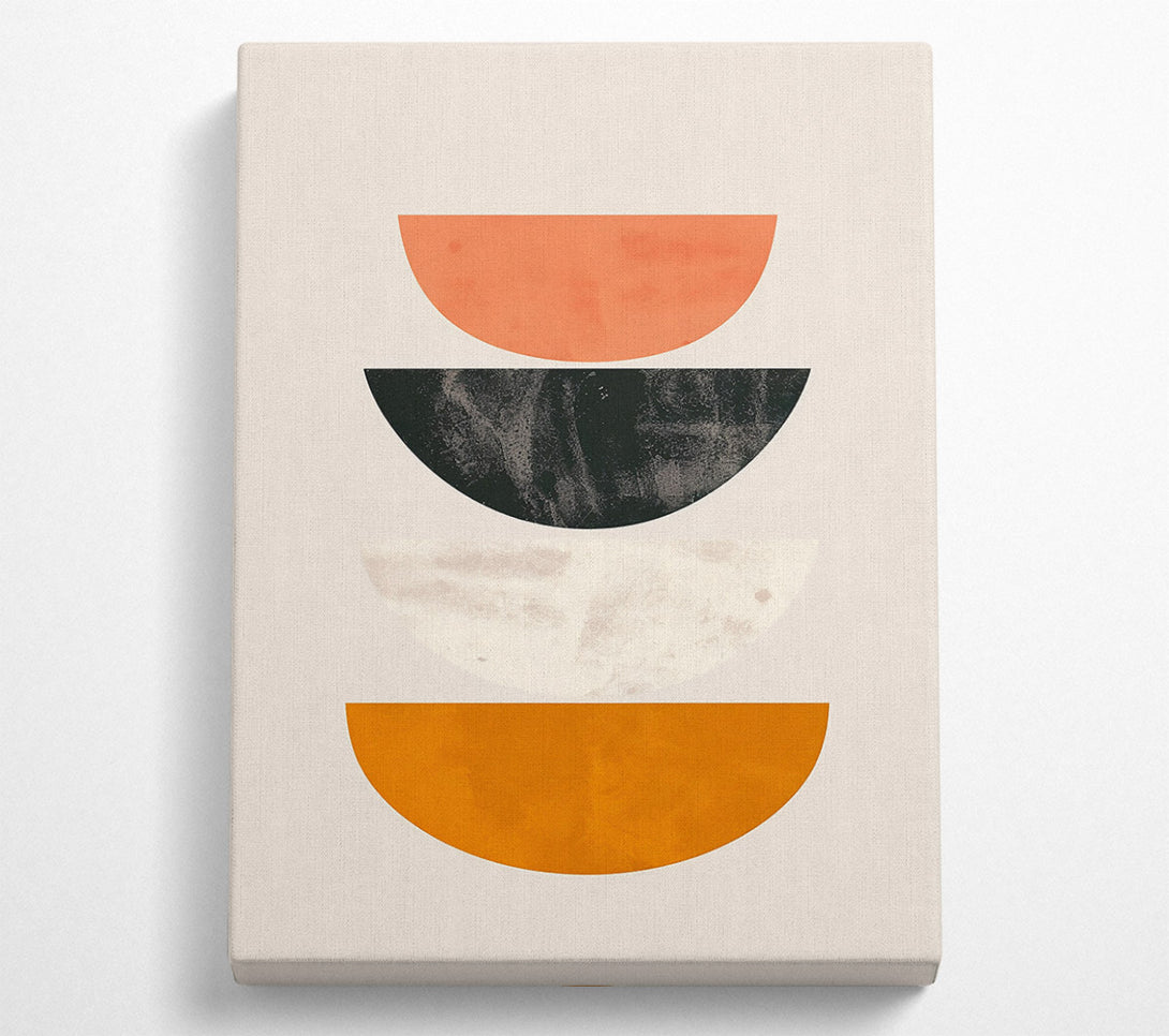  A Canvas Print of Orange Mid-Century Composition Canvas Art