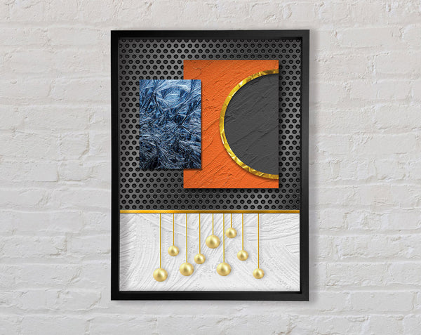 Abstract Shapes With Gold Framed Print