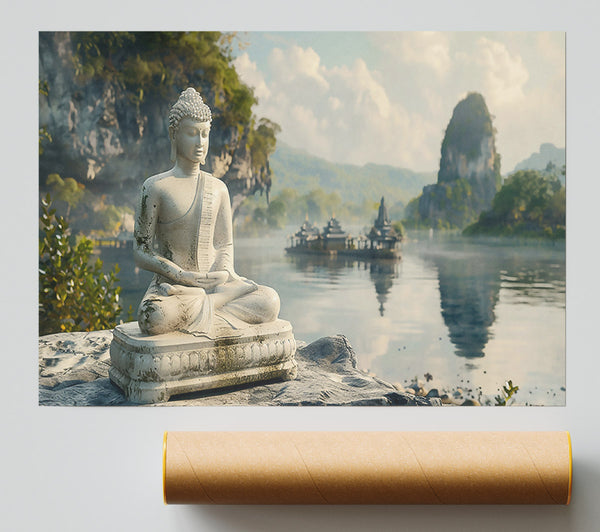 White Buddha Serenity Giclee Print