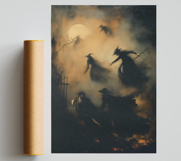 Golden Witch Flight Print