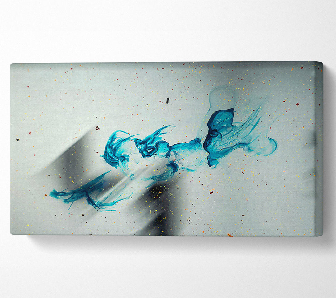  A Canvas Print of Azure Swirling Abstraction Canvas Wall Art