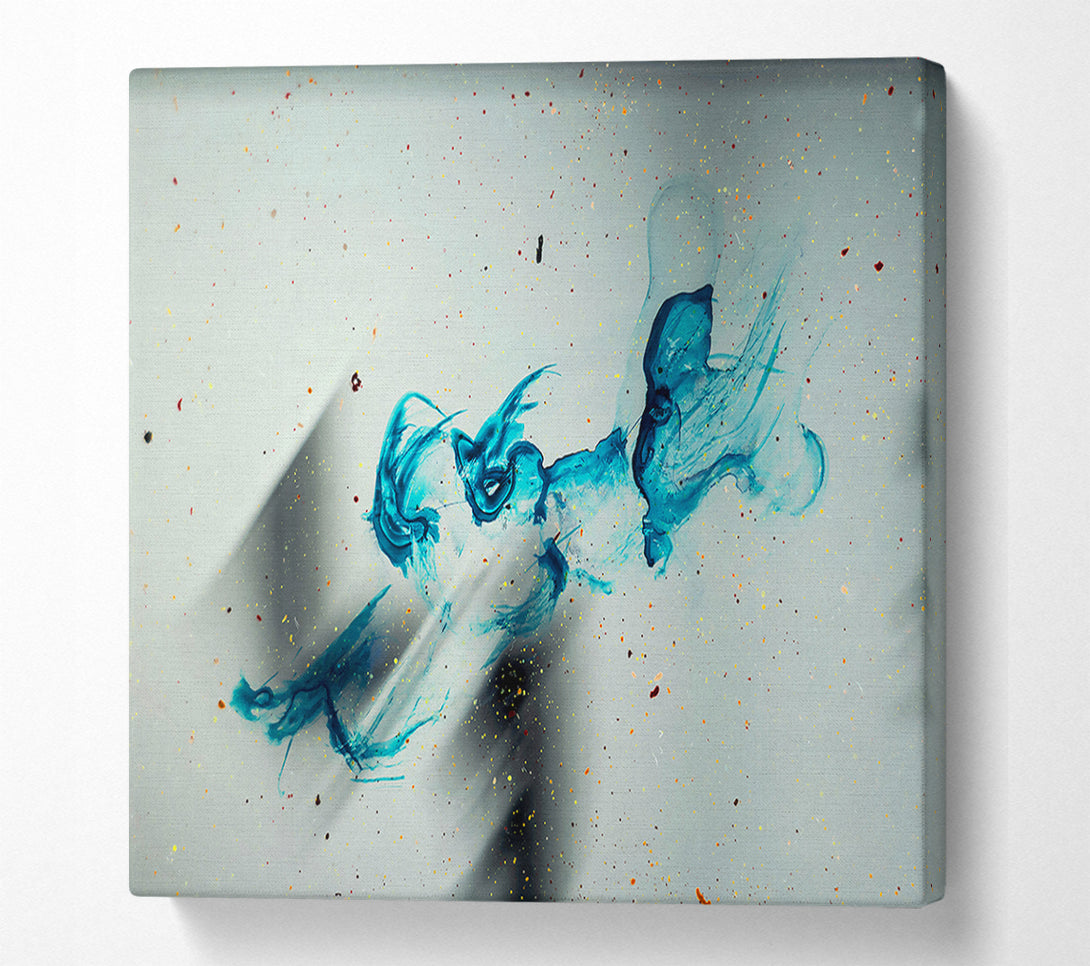  A Canvas Print of Azure Swirling Abstraction Canvas Wall Art