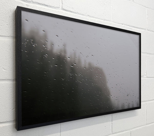 Gray Rain Through Glass